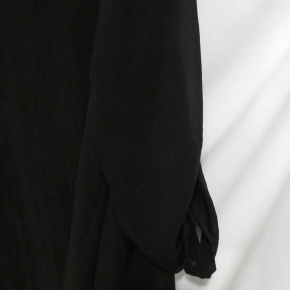 ADDITION ELLE | size 18 | Classic Sheer Black Button-Up Shirt | Roll Tab Sleeves - Picture 15 of 15